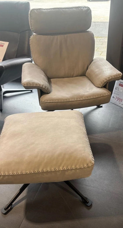 De Sede DS 31 Lounge Chair + Ottoman in Leather Nature
