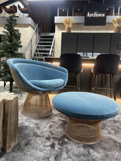 Knoll Warren Platner Lounge chaur + Ottoman velvet