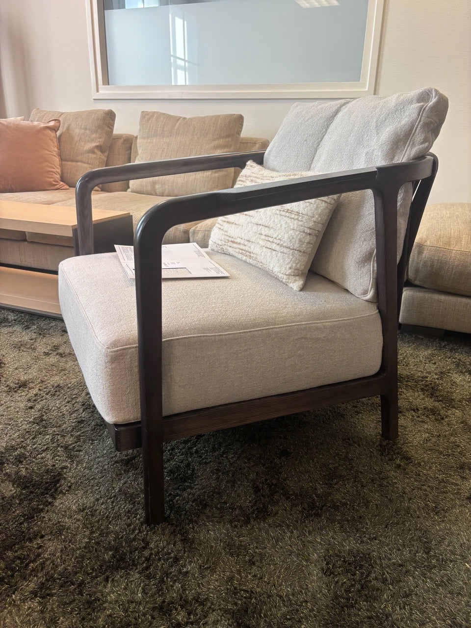 Flexform Crono Armchair Fabric - Extra Elodie 1221 Ashwood