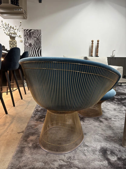 Knoll Warren Platner Lounge chaur + Ottoman velvet