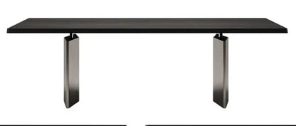 Minotti Morgan 115x280cm in Moka oak and brushed steel base