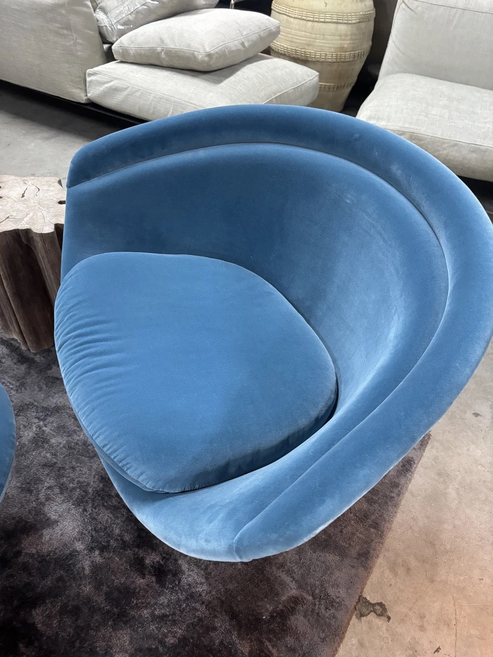 Knoll Warren Platner Lounge chaur + Ottoman velvet