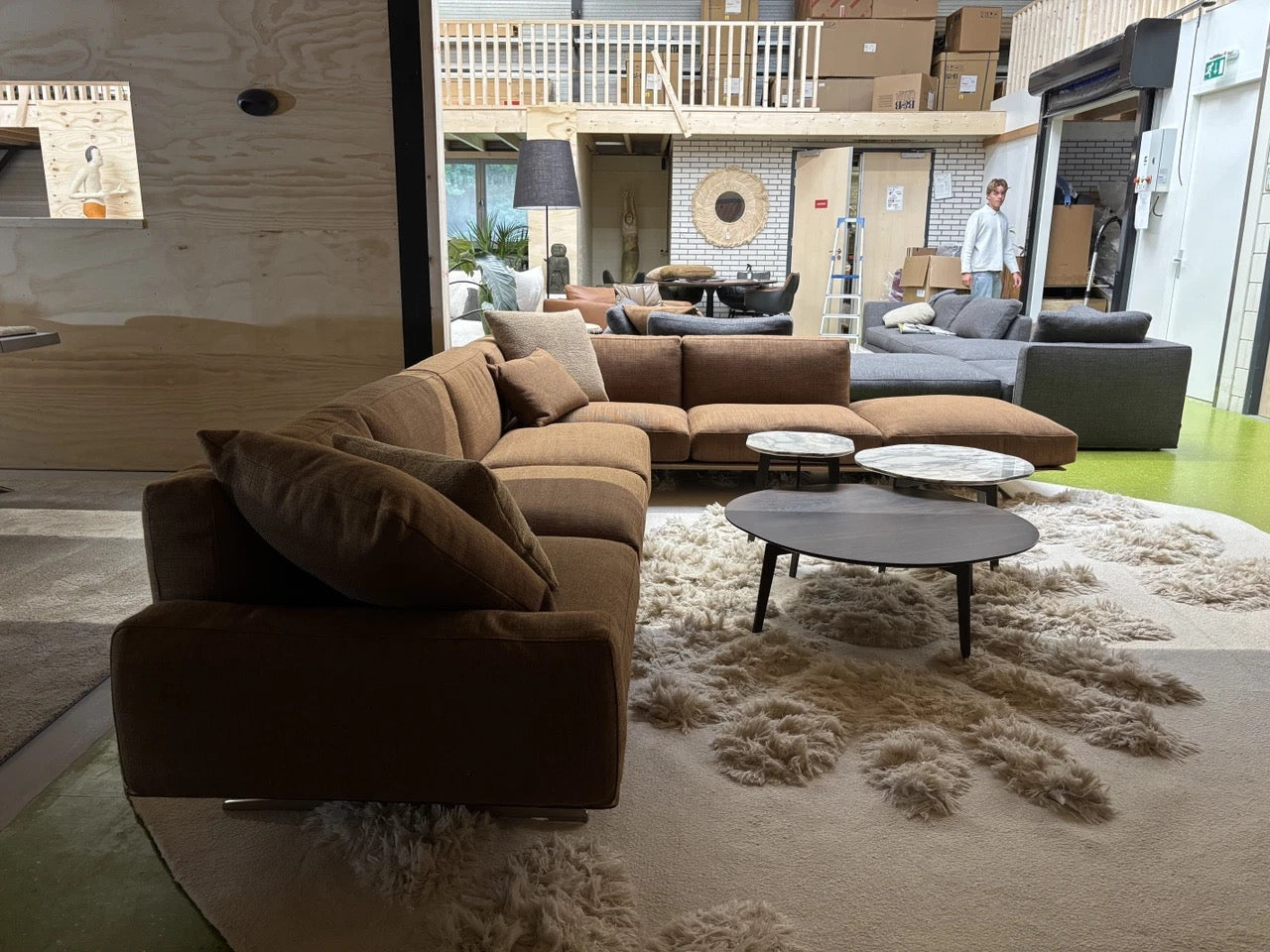 Flexform Softdream hoekbank in Terracotta stof Astro