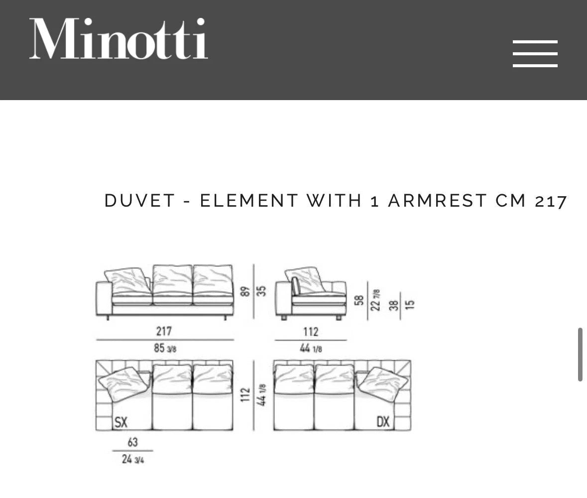 Minotti Freeman modulares Ecksofa 175x392cm Stoff Kat. G