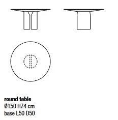 MDF Italia NVL table 150cm kleur kalk matte finish showmodel