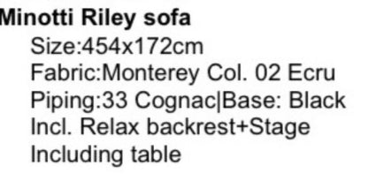 Minotti Riley Configuratie 02 Stof Cat G Met Cognac Bies Showmodel