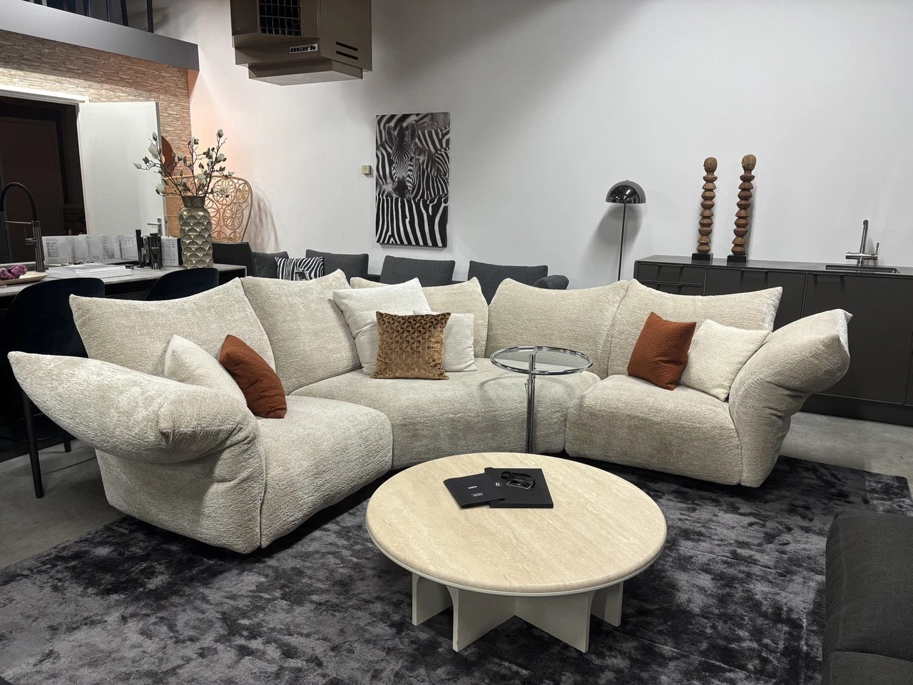 Edra Standard modular corner sofa fabric Soft Nest T 8212 