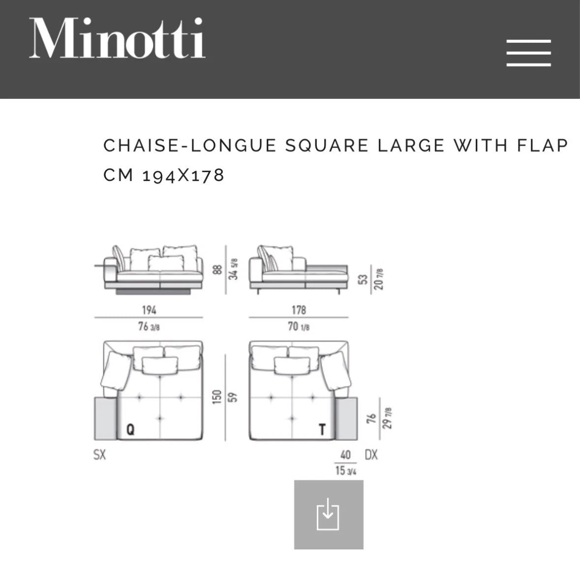 Minotti Connery Configuratie 01 497x377cm Stof Tibet Leder Aspen