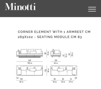 Minotti Connery Configuratie 01 497x377cm Stof Tibet Leder Aspen