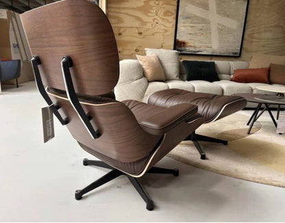 Vitra Lounge Chair XL + Ottoman Prem Leder Marron Bruin