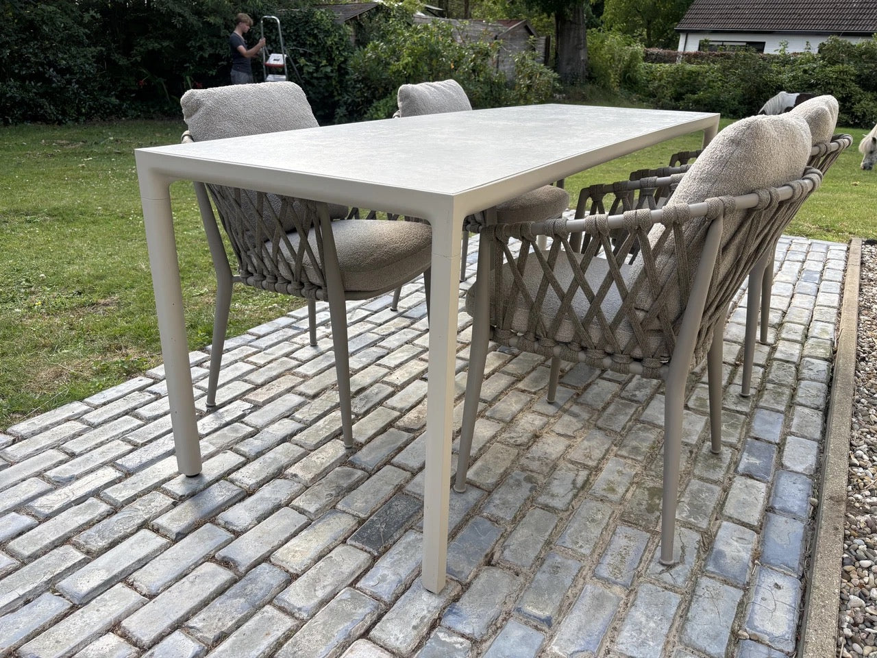 4 B&amp;B Italia Erica Gartenstühle, Esszimmerstühle mit Armlehnen, neue Produktion 2025 