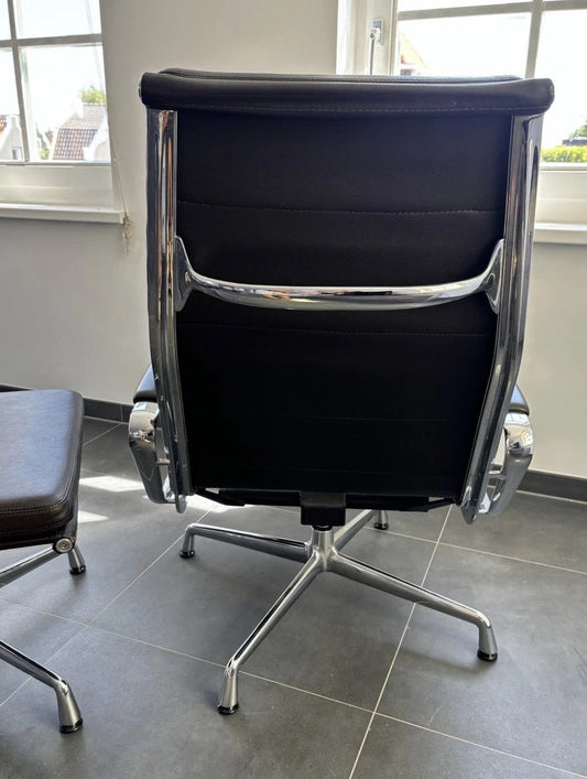Vitra EA 222 + 223 Dark Brown Premium Leather Armrests