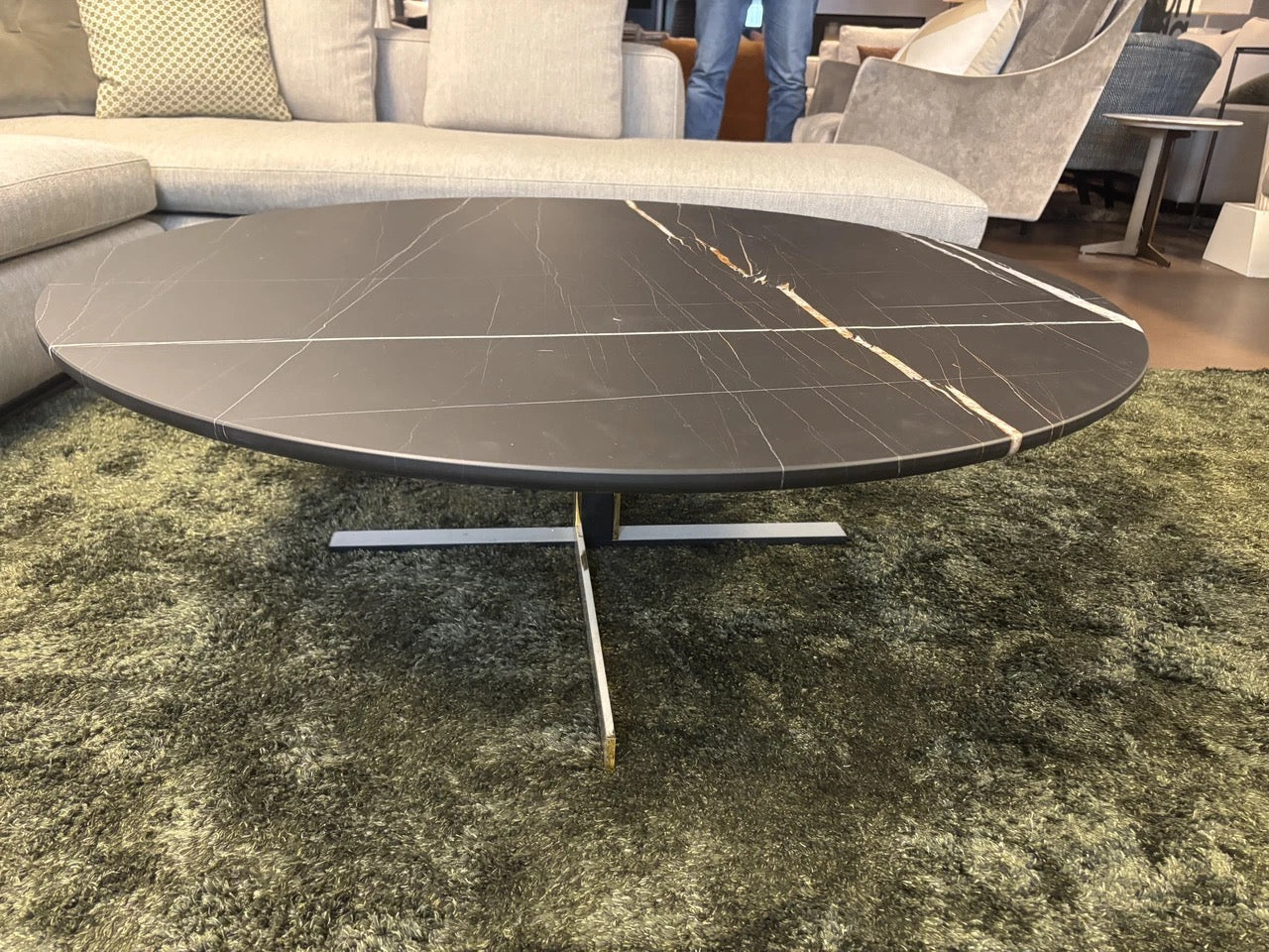 Minotti Catlin Coffee Table Sahara Marble 113cm