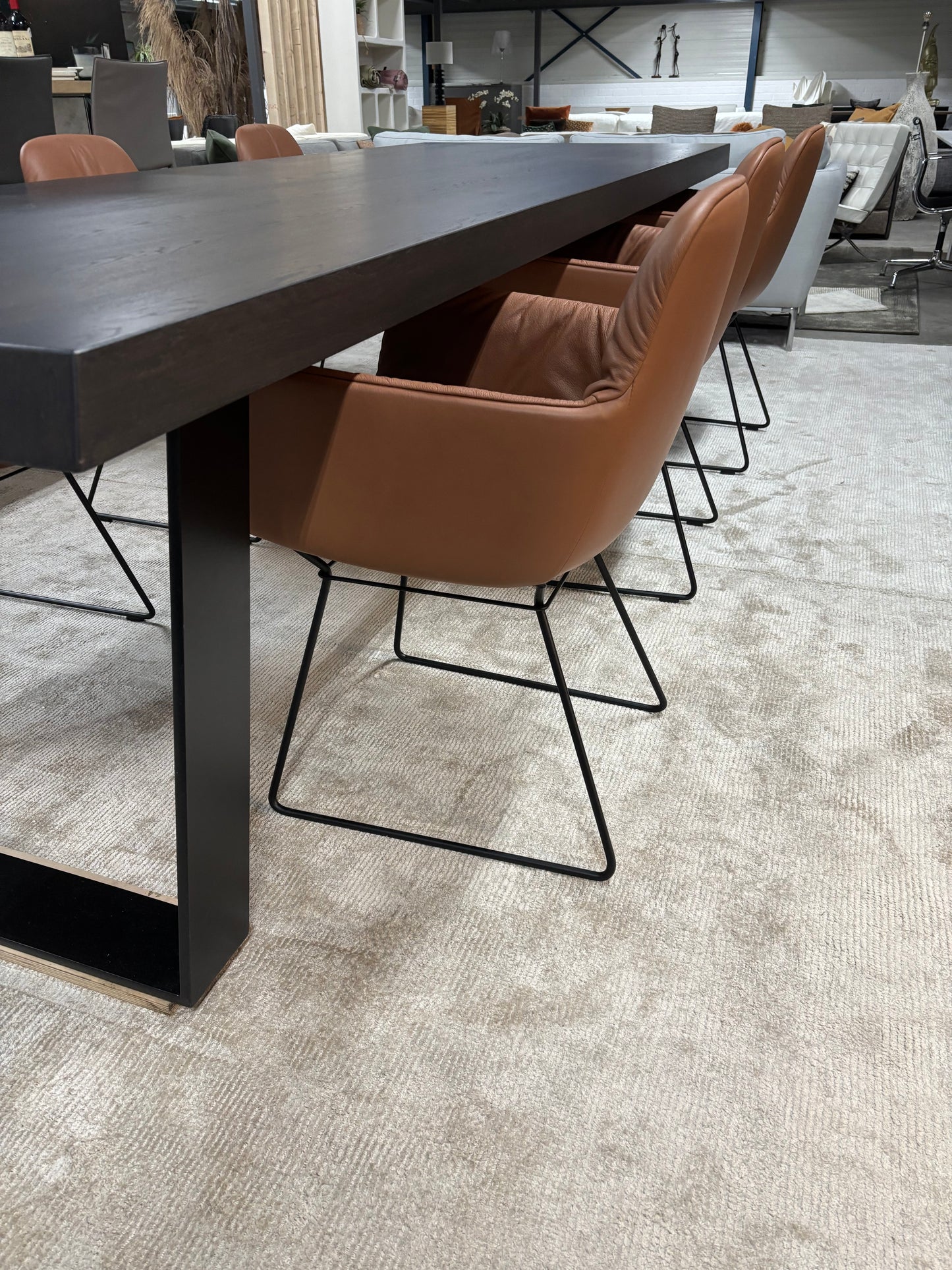 Freifrau Leya Dining Chairs in cognac premium leather