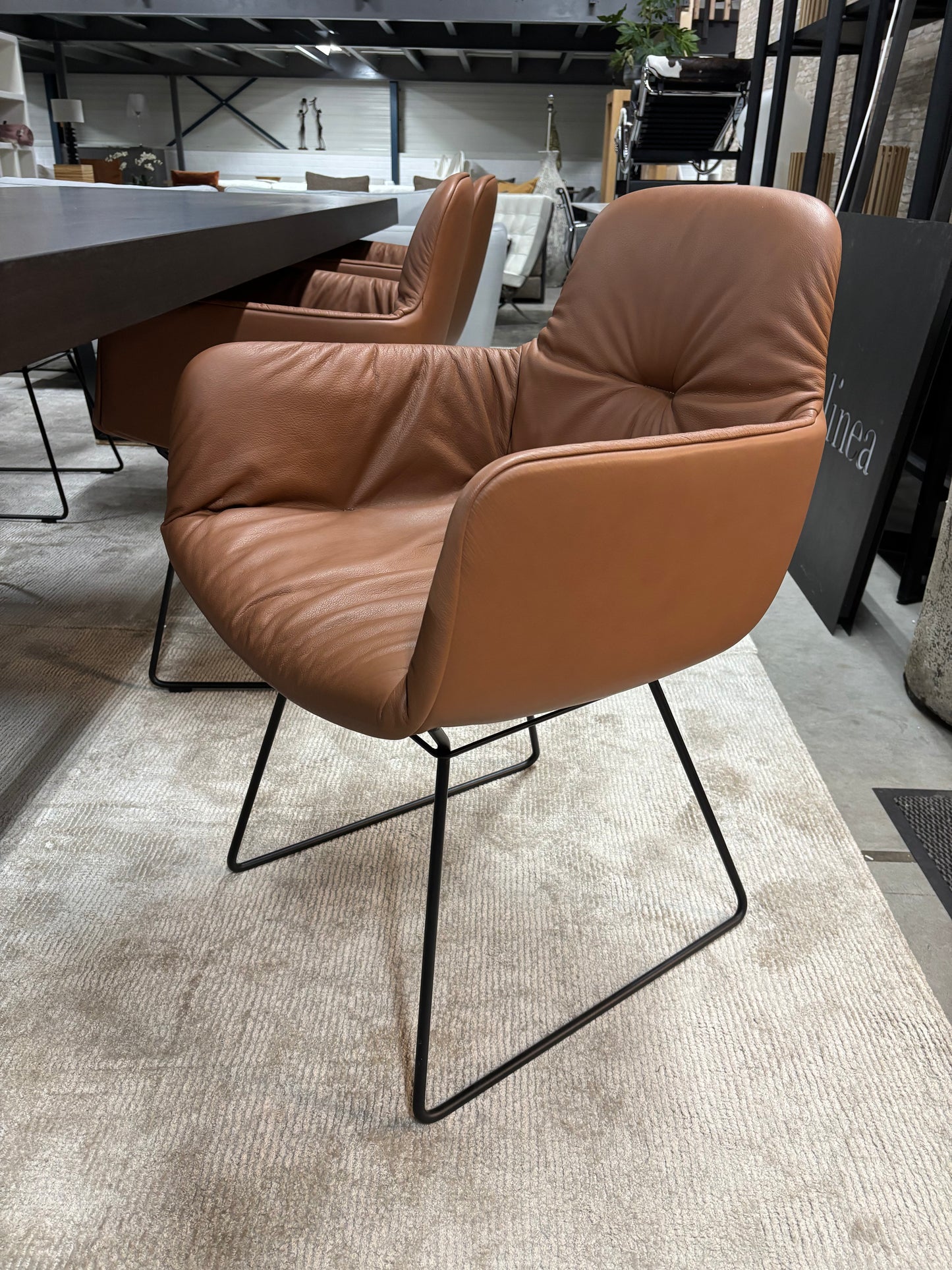 Freifrau Leya Dining Chairs in cognac premium leather