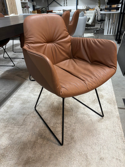 Freifrau Leya Dining Chairs in cognac premium leather