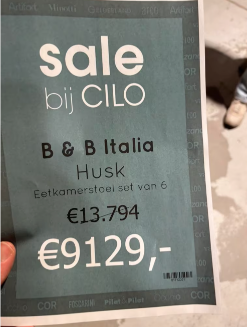 6 B&B Husk dining chairs in limited Edition Cilo / Eijerkamp
