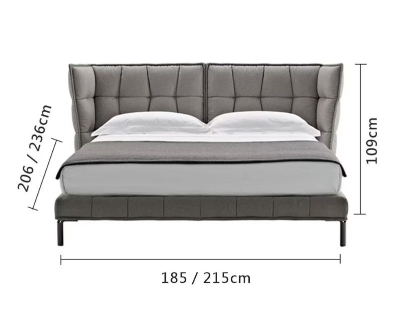 B&B italia husk italiaans design bed uitgevoerd in stof cat.A Adria mosgroen