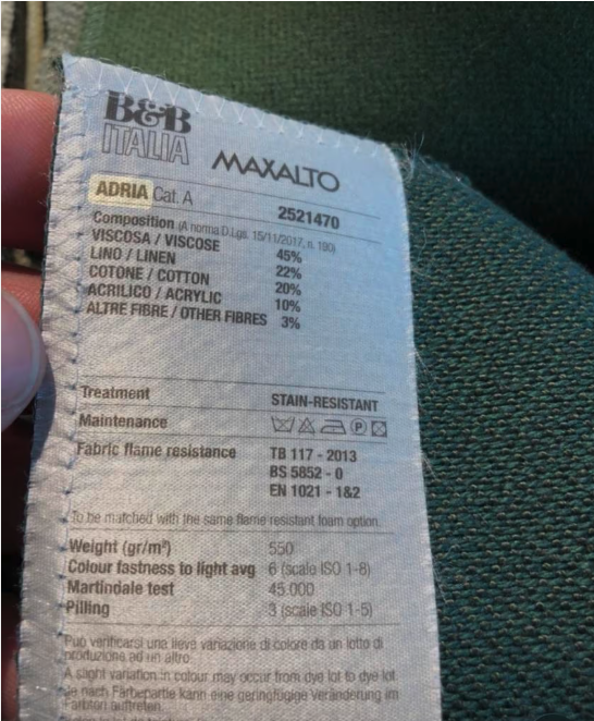 B&B italia husk italiaans design bed uitgevoerd in stof cat.A Adria mosgroen