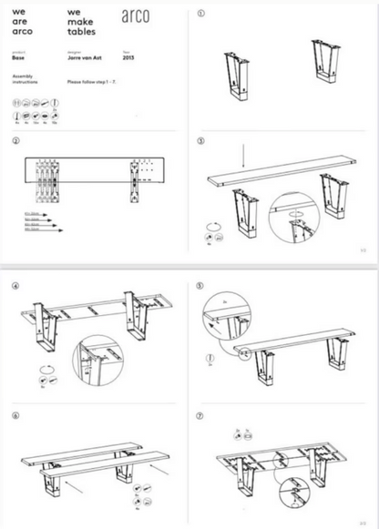 Arco base tafel 100x240 cm