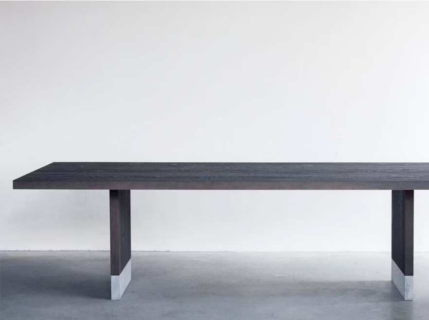 Van Rossum tafel Common 100x280 cm geborsteld eiken zwart
