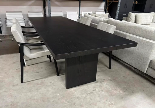 Van Rossum tafel Common 100x280 cm geborsteld eiken zwart