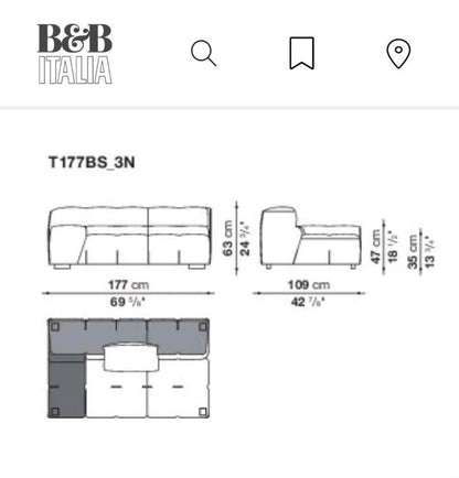 Nwe B&B Italia Tufty Time Too hoekbank cat.Extra 320x150cm