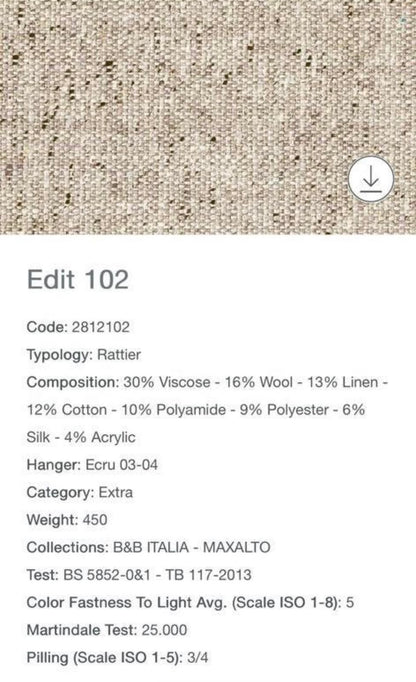 Nwe B&B Italia Tufty Time Too hoekbank cat.Extra 320x150cm