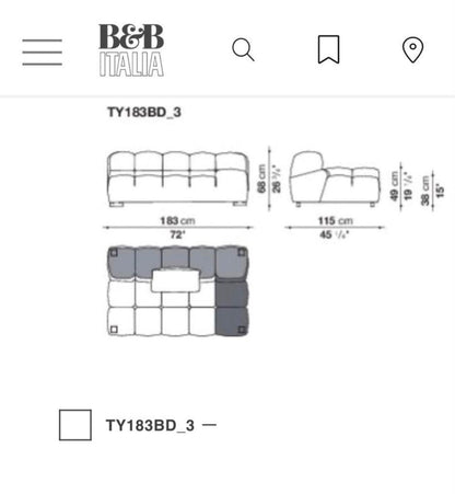 B&B Italia Tufty time ‘20 modulaire hoekbank stof Sambuco
