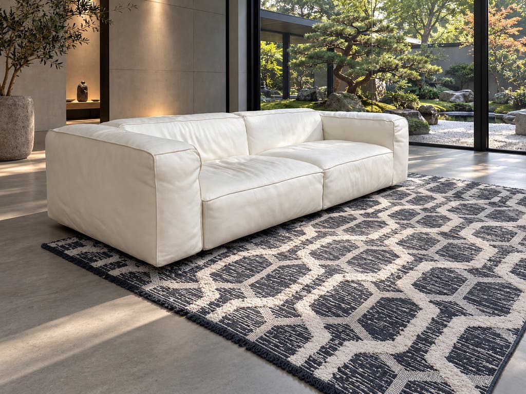 Edra Kahn bank – wit buffelleer, 110 × 290 cm – foto 4