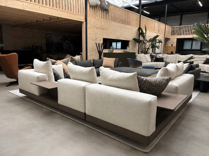 Minotti Connery modulaire hoekbank – ecru Aspen stof en leer – foto 4