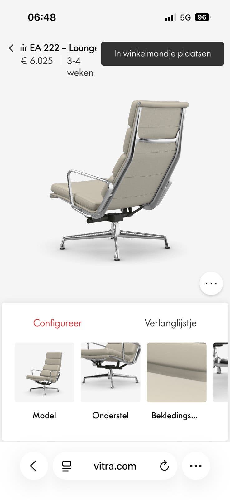 Vitra Eames Lounge Chair EA 222 – leer in Clay – foto 16