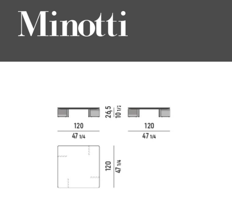 Minotti Yves salontafel – Grigio Orobico marmer, 120 × 120 cm – foto 5