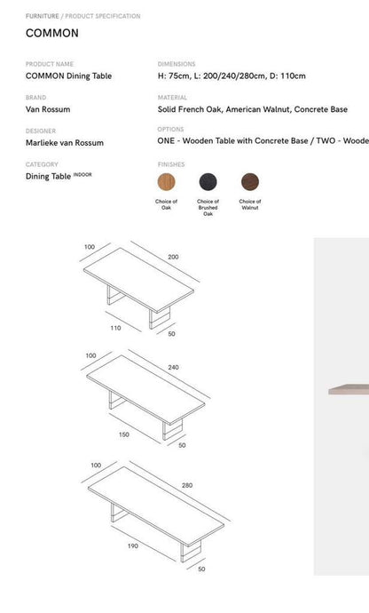 Van Rossum Common eettafel – zwart geborsteld eiken, 100 × 280 cm – foto 5
