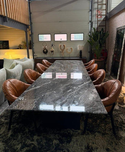 Minotti Linha Dining Table 115x400cm Grigio Orobico Marmer