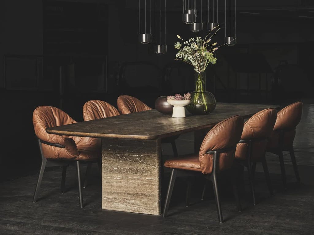 Freifrau Marie fauteuils – cognackleurig Adorra leer, 8 stuks – foto 3