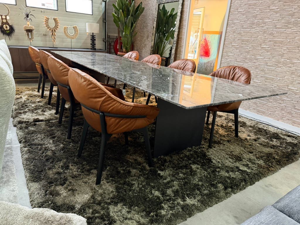 Minotti Linha Dining Table 115x400cm Grigio Orobico Marmer