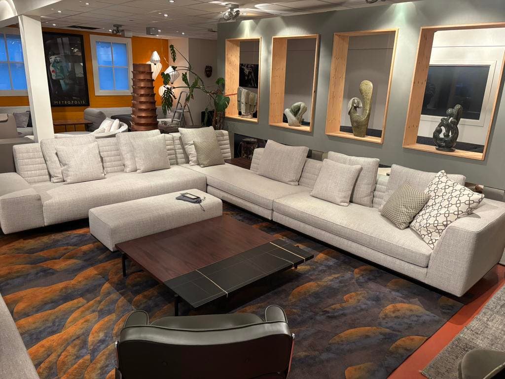 Minotti Superquadra salontafel – Sahara Noir en palissander – foto 1