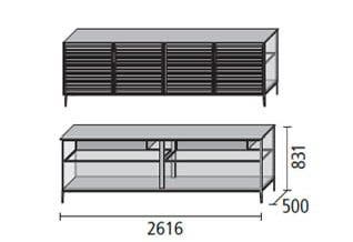 Rimadesio Alambra low sideboard 260cm vv led / lederen inleg