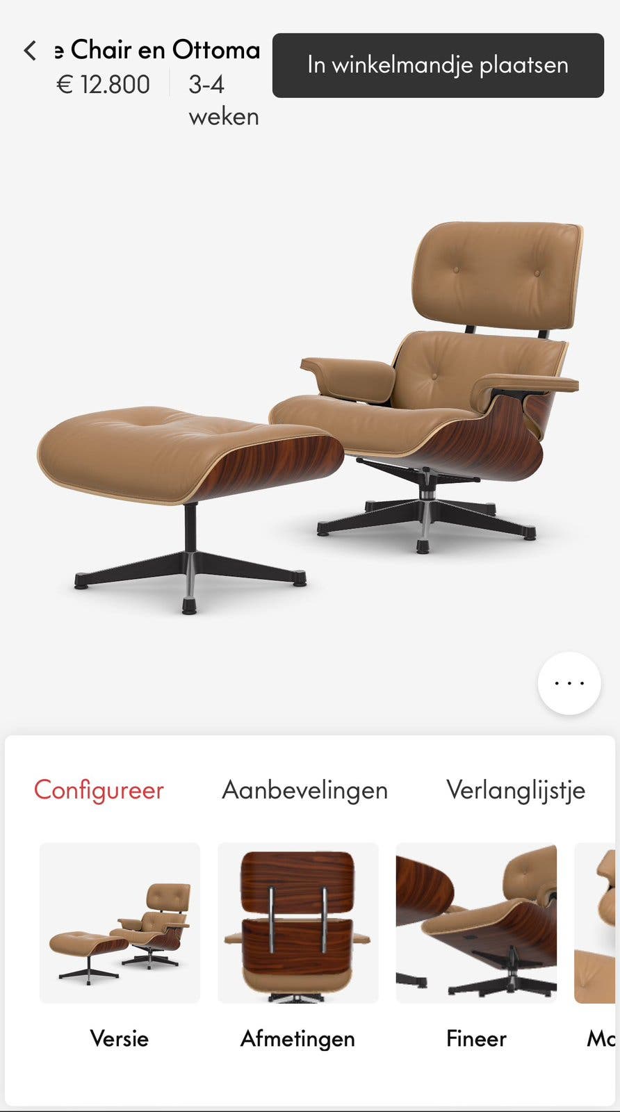 Vitra Eames Lounge Chair XL met Ottoman – palissander en Caramel leer – foto 6