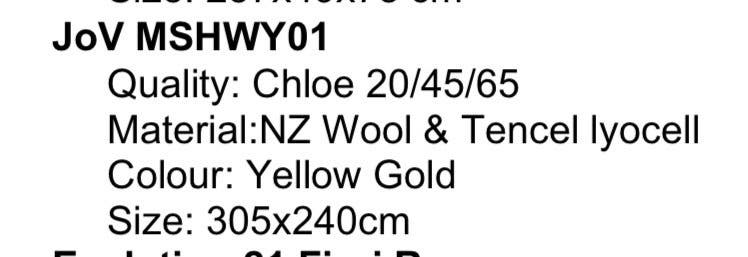 JOV Chloe vloerkleed – Yellow Gold, wol en Tencel – foto 7