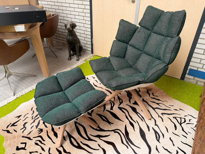 B&B Italia Husk fauteuil en Ottoman – hoge rugleuning – foto 4