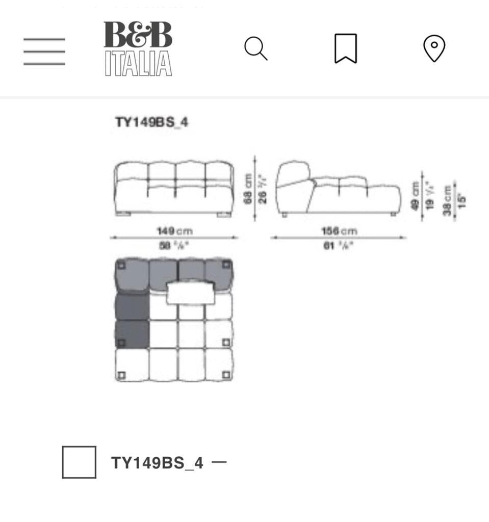 B&B Italia Tufty-Time modulaire hoekbank – Sambuco stof – foto 7